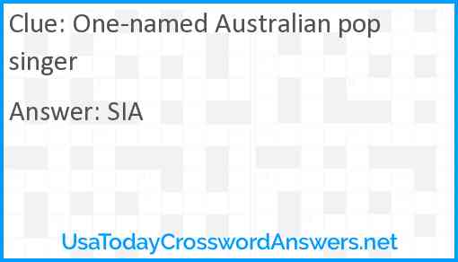 One-named Australian pop singer Answer