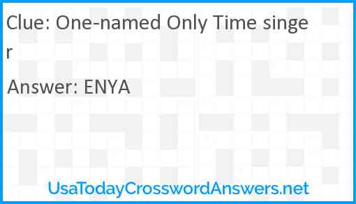 One-named Only Time singer Answer