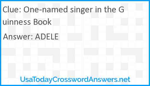 One-named singer in the Guinness Book Answer