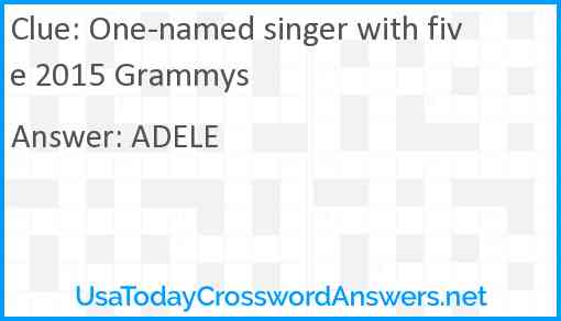 One-named singer with five 2015 Grammys Answer