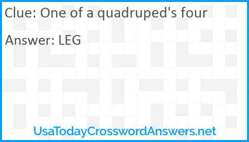One of a quadruped's four Answer