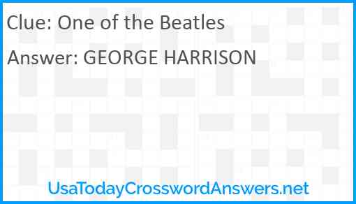 One of the Beatles Answer