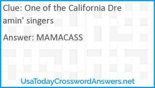 One of the California Dreamin' singers Answer