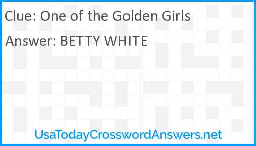 One of the Golden Girls Answer