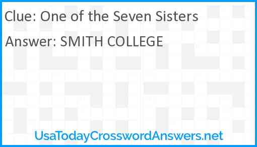 One of the Seven Sisters Answer