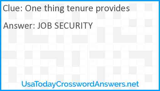 One thing tenure provides Answer