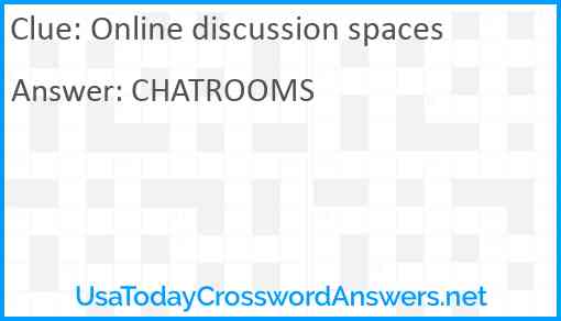 Online discussion spaces Answer