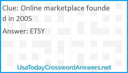 Online marketplace founded in 2005 Answer