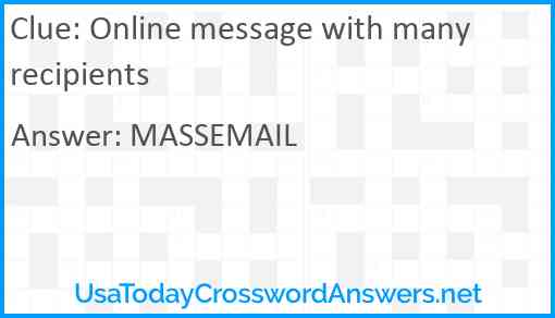 Online message with many recipients Answer