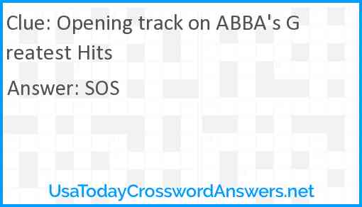 Opening track on ABBA's Greatest Hits Answer