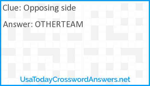 Opposing side Answer