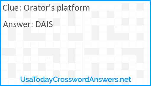 Orator's platform Answer