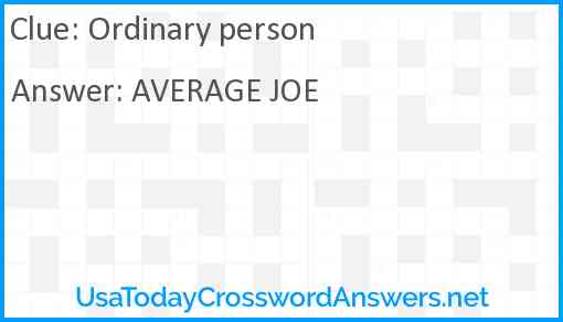 Ordinary person Answer