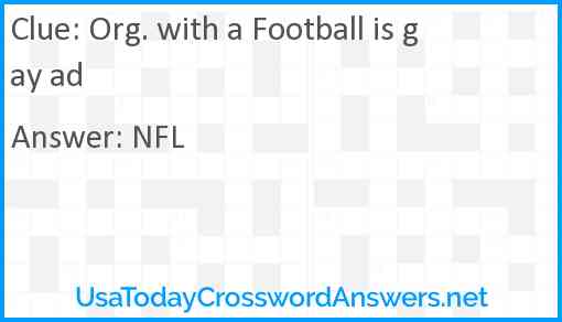 Org. with a Football is gay ad Answer