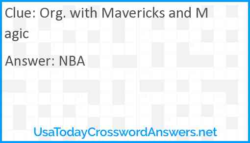 Org. with Mavericks and Magic Answer
