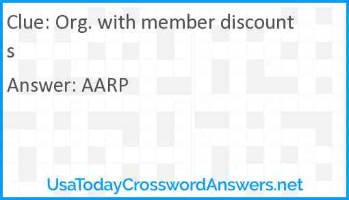 Org. with member discounts Answer