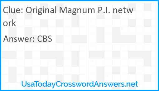 Original Magnum P.I. network Answer