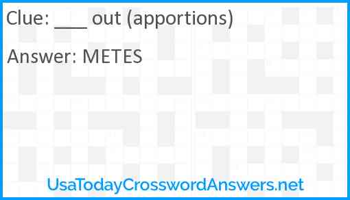 ___ out (apportions) Answer