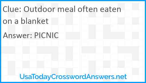 Outdoor meal often eaten on a blanket Answer