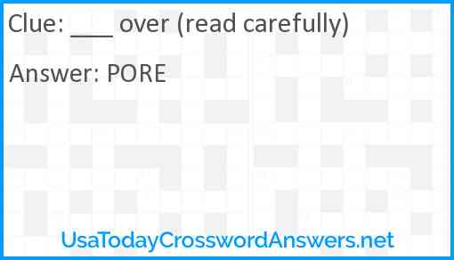___ over (read carefully) Answer
