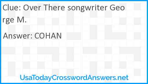 Over There songwriter George M. Answer