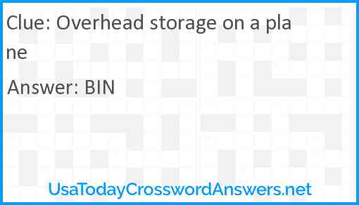 Overhead storage on a plane Answer