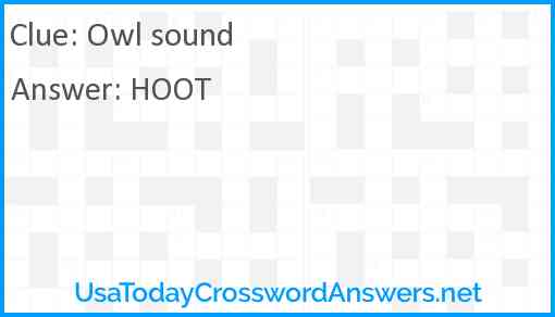 Owl sound Answer