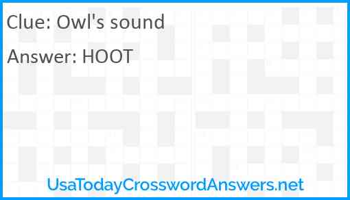 Owl's sound Answer