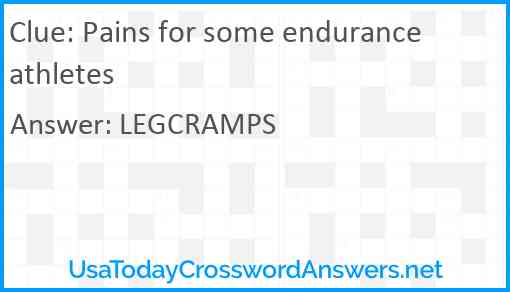 Pains for some endurance athletes Answer