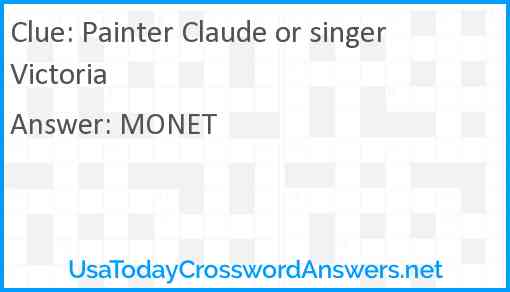 Painter Claude or singer Victoria Answer
