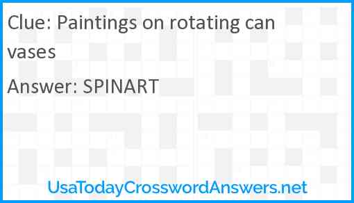 Paintings on rotating canvases Answer