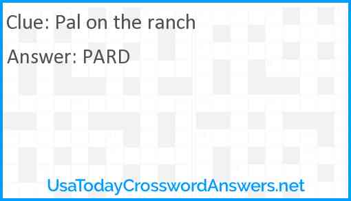 Pal on the ranch Answer