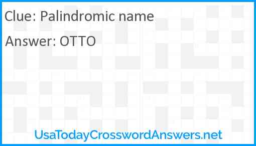 Palindromic name Answer