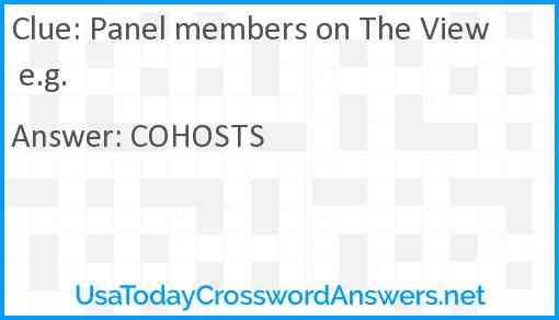Panel members on The View e.g. Answer