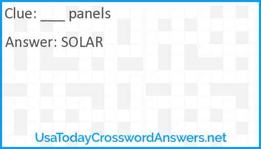 ___ panels Answer
