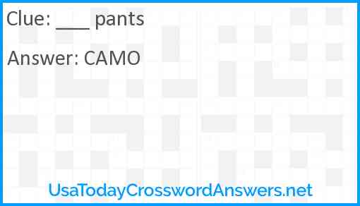 ___ pants Answer