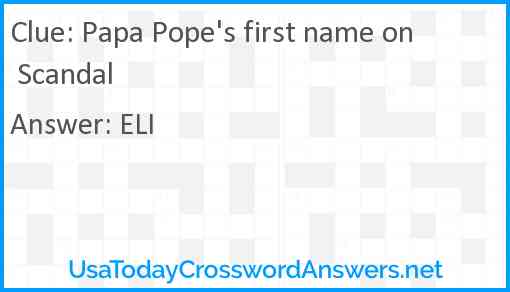 Papa Pope's first name on Scandal Answer