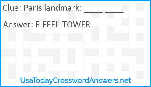 Paris landmark: ____ ____ Answer