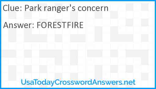 Park ranger's concern Answer
