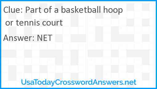 Part of a basketball hoop or tennis court Answer