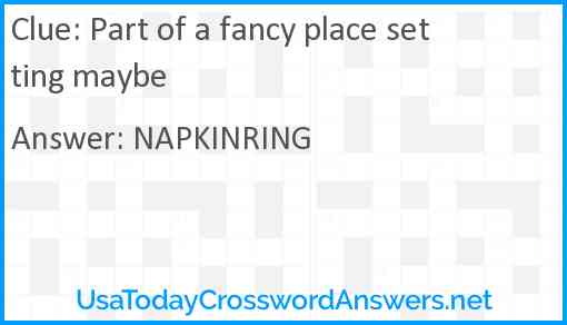 Part of a fancy place setting maybe Answer