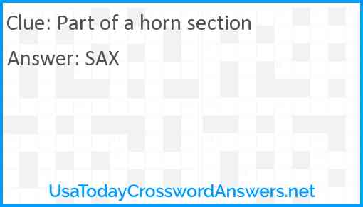 Part of a horn section Answer
