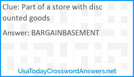 Part of a store with discounted goods Answer