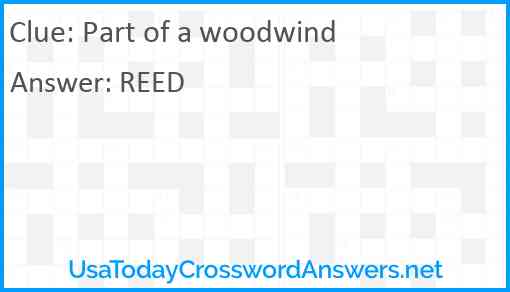 Part of a woodwind Answer