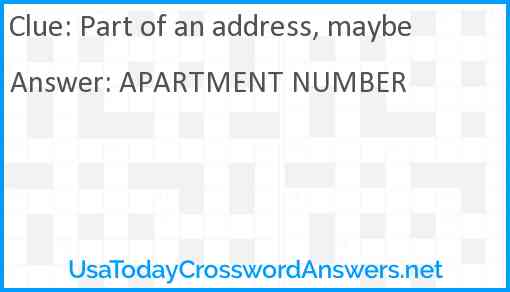 Part of an address, maybe Answer