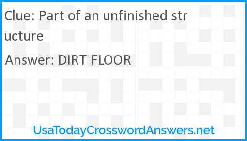 Part of an unfinished structure Answer