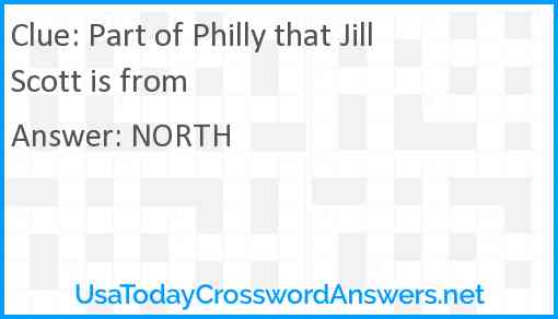 Part of Philly that Jill Scott is from Answer