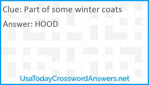 Part of some winter coats Answer