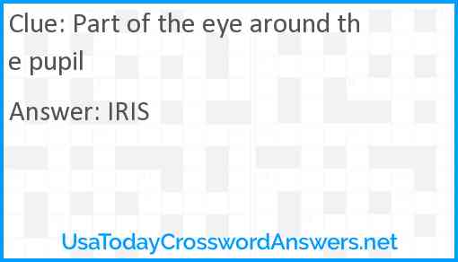 Part of the eye around the pupil Answer