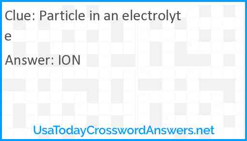 Particle in an electrolyte Answer